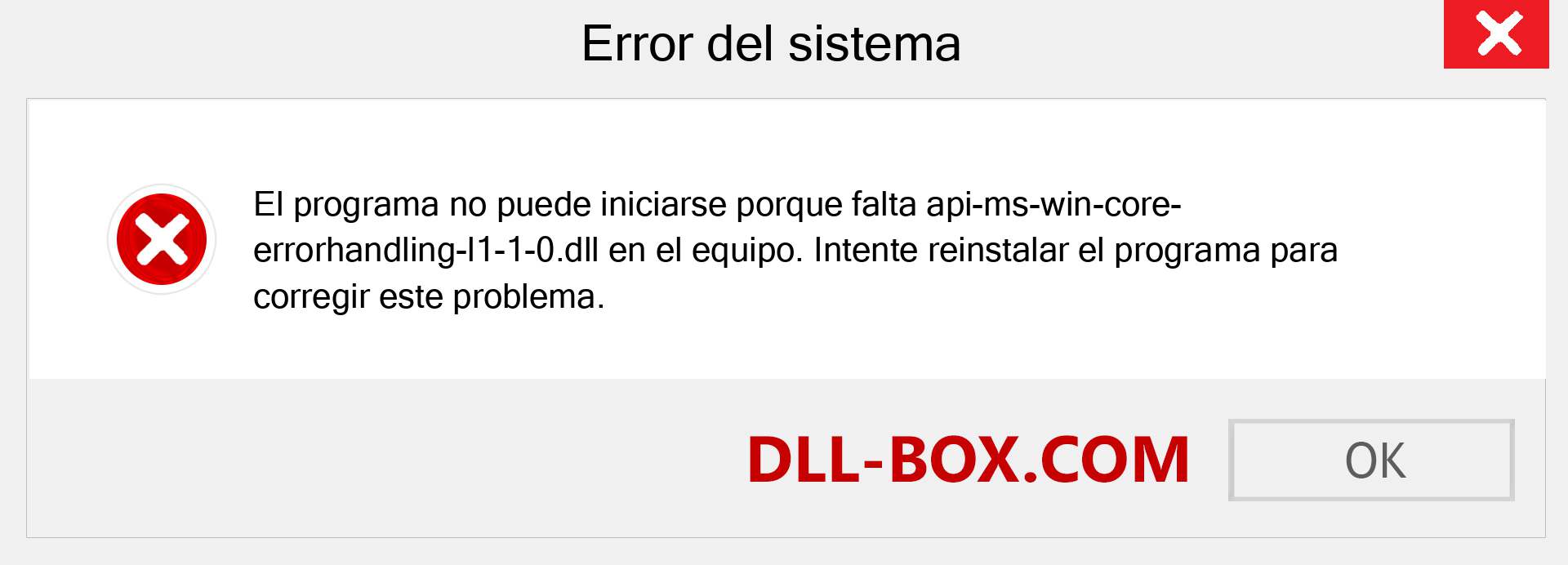 ¿Falta el archivo api-ms-win-core-errorhandling-l1-1-0.dll ?. Descargar para Windows 7, 8, 10 - Corregir api-ms-win-core-errorhandling-l1-1-0 dll Missing Error en Windows, fotos, imágenes